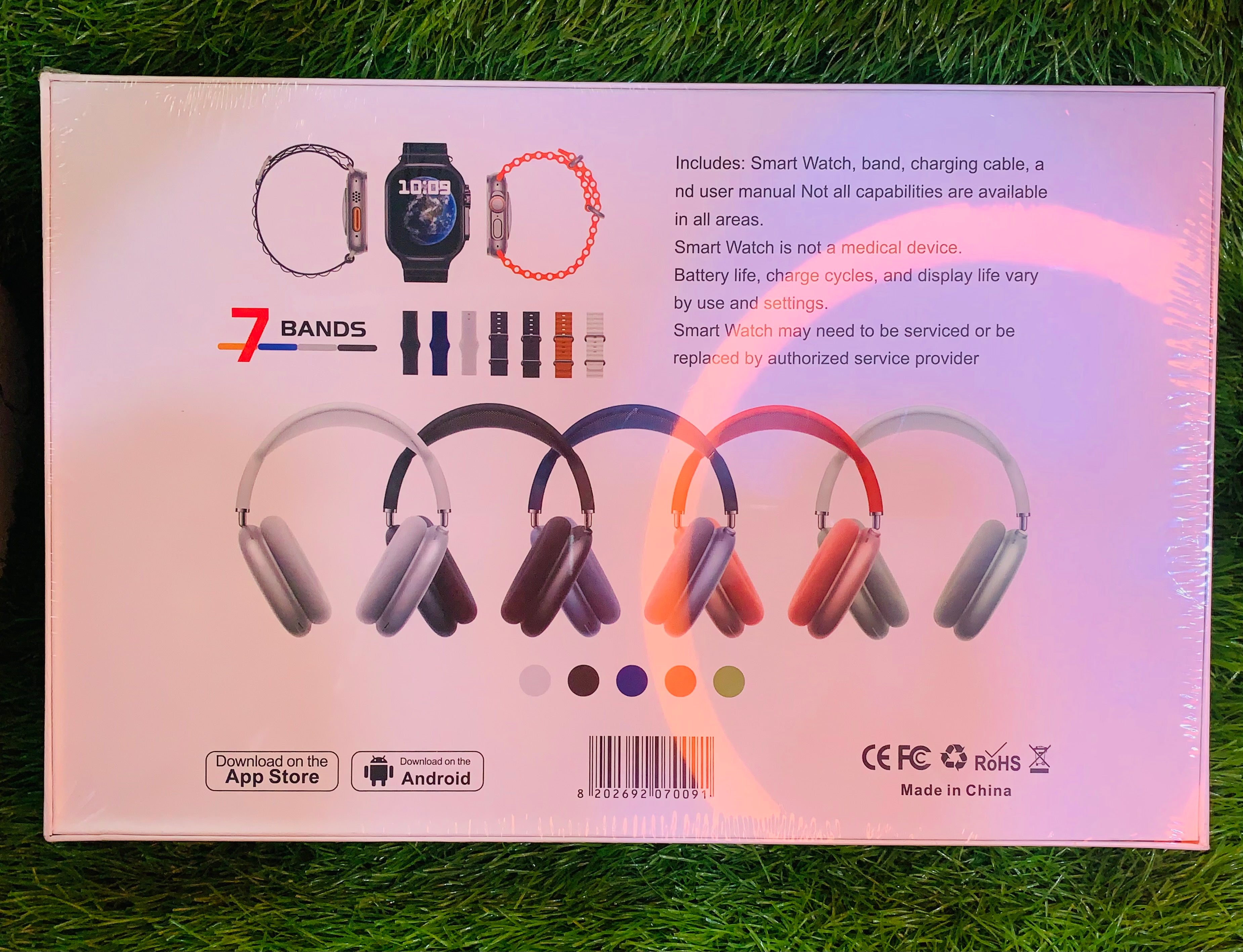Smobitech Smartwatch + EarPods Combo (7-in-1 Set)