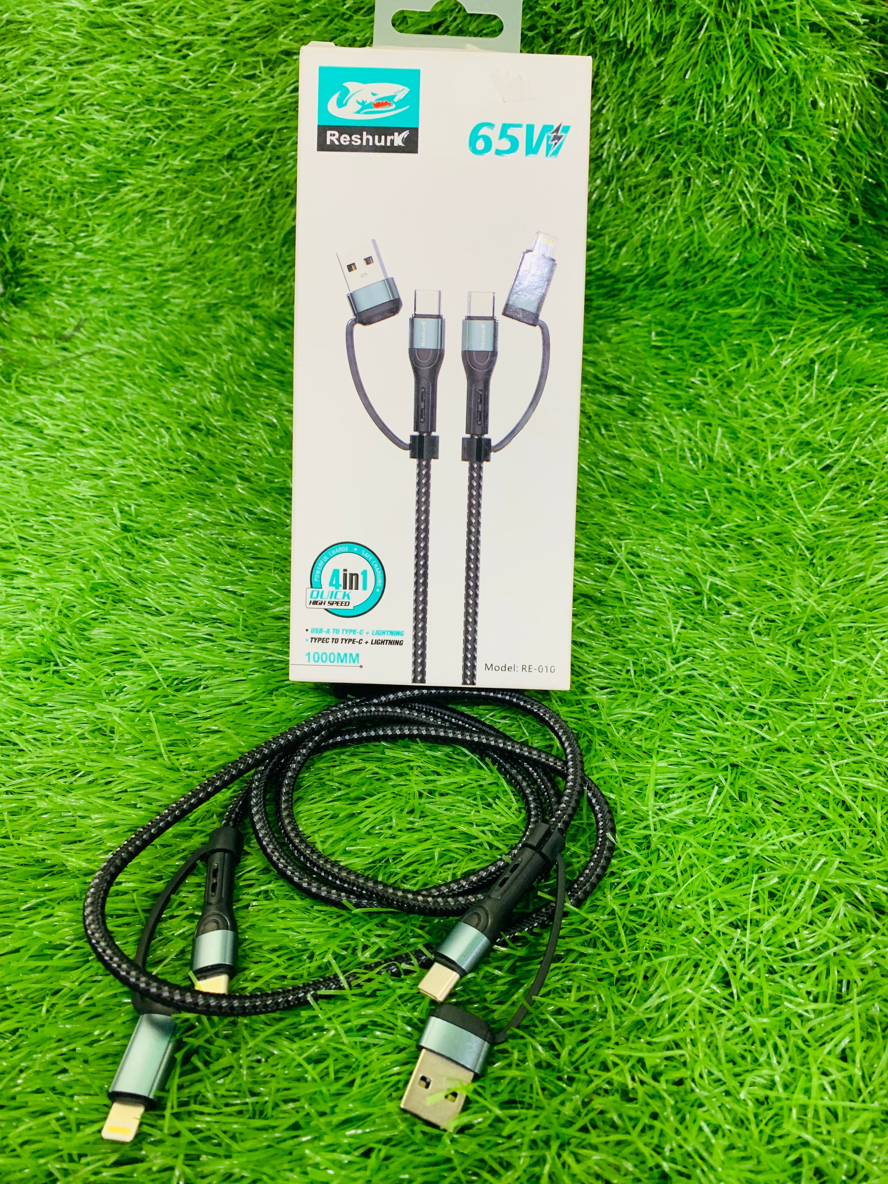 TriCharge 65W – 3-in-1 Cable